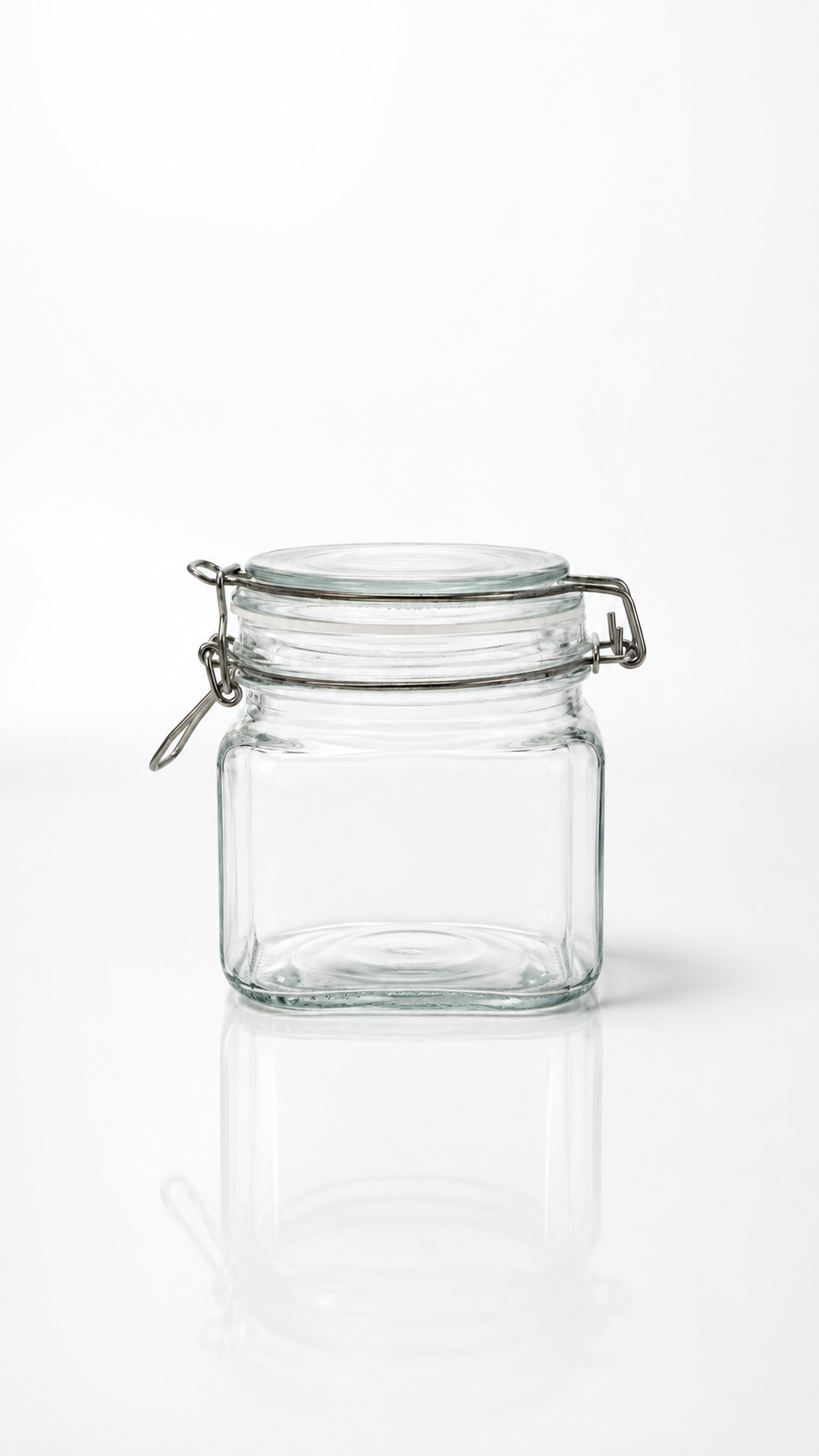 Square-Flat Clamp-Top Jar